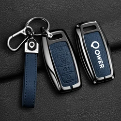 Car Remote Key Case Cover For Great Wall Ower GWM P Series Pickup 2019 2020 Auto Zinc Alloy Leather Protecto Keychain Accessorie