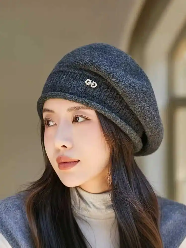 Bonnet Doux et Chaud pour Femme, Chapeau d'Hiver