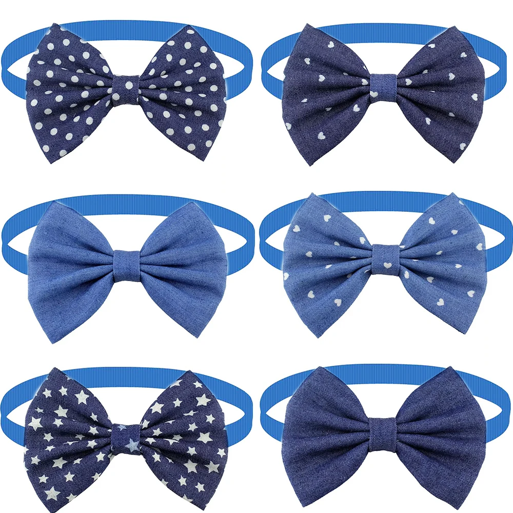 

30pcs Delicacy Small Dog Cat Bowties Neckties Fashion Denim Style Pet Bow Ties for Dogs Grooming Dog Puppy Grooming Products