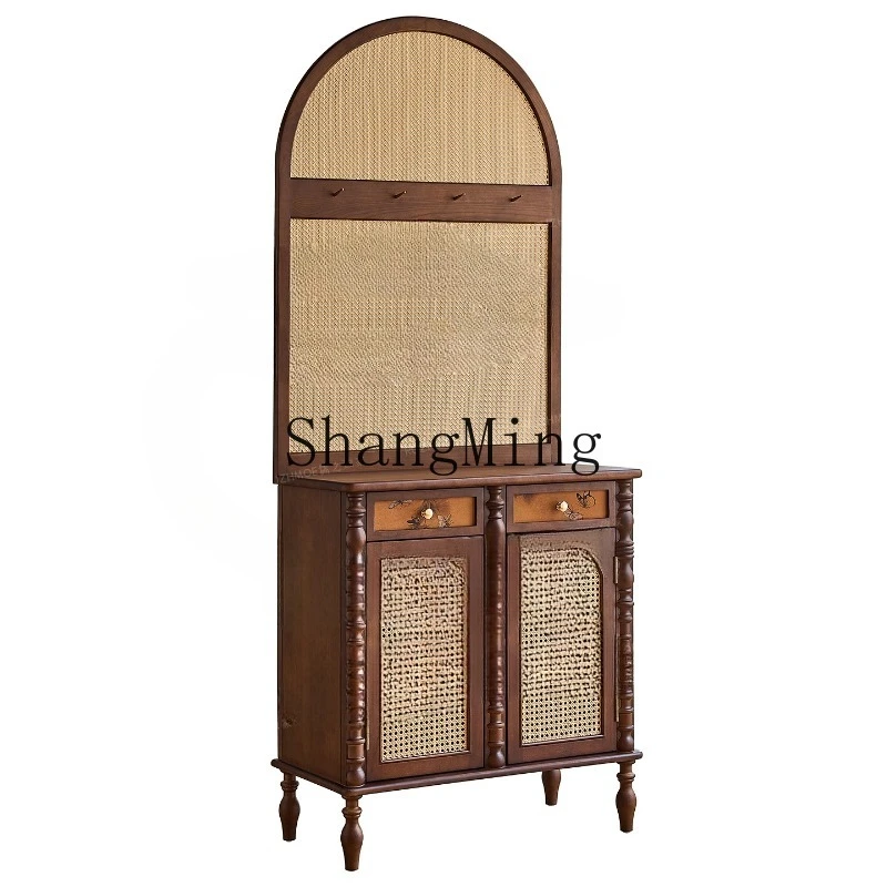 

FG retro entrance entrance partition shoe cabinet front door small apartment screen storage integrated household