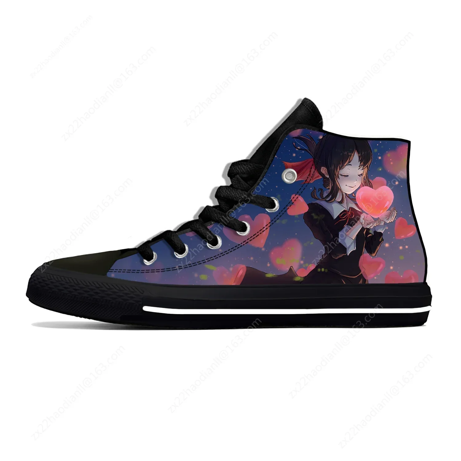 Hot Anime Kaguya Sama Love Is War Lightweight Cloth 3D Print Fashion High Top Canvas Shoes Men Women Casual Breathable Sneakers