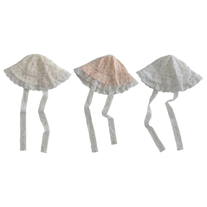 

Girl Sweet Bucket Caps Foldable Sun Hat Flower Print Travel Beach Caps for Kids top quality
