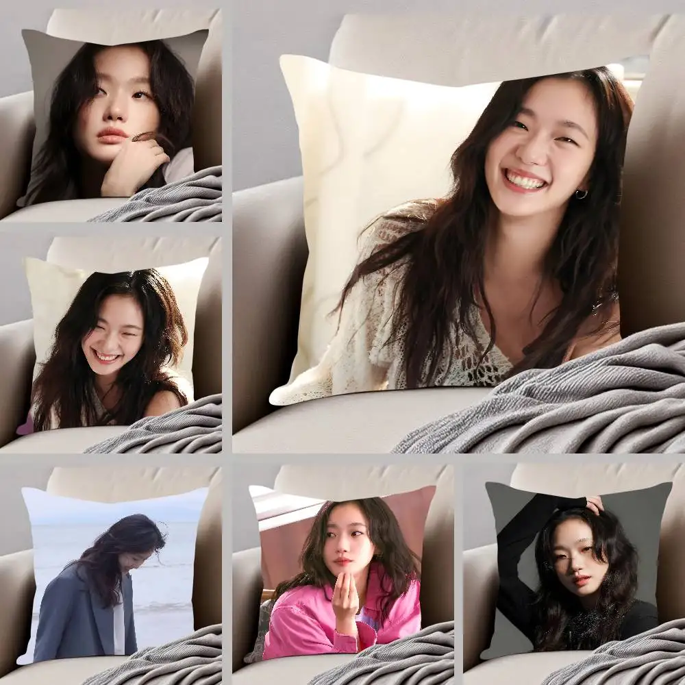 كيس وسادة Kim Go Eun غطاء وسادة مطبوع بنمط غطاء وسادة أريكة لغرفة المعيشة وديكور غرفة النوم #1