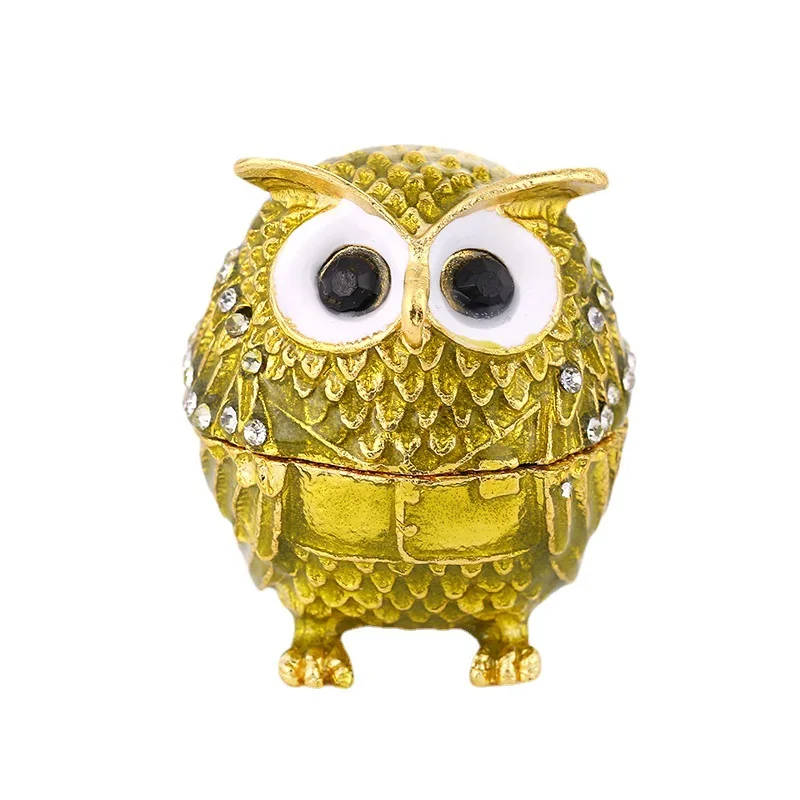 

Dripping Oil Diamond Metal Handicraft Ornament, Cute Owl Creative Home Ornament