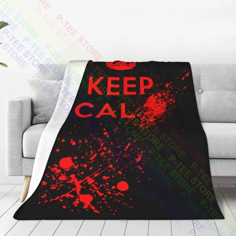 Keep Calm Blood Dead Halloween Fancy Dress Zombie Blanket Winter Raschel Sofa Cover Bedding Supply Mechanical Wash