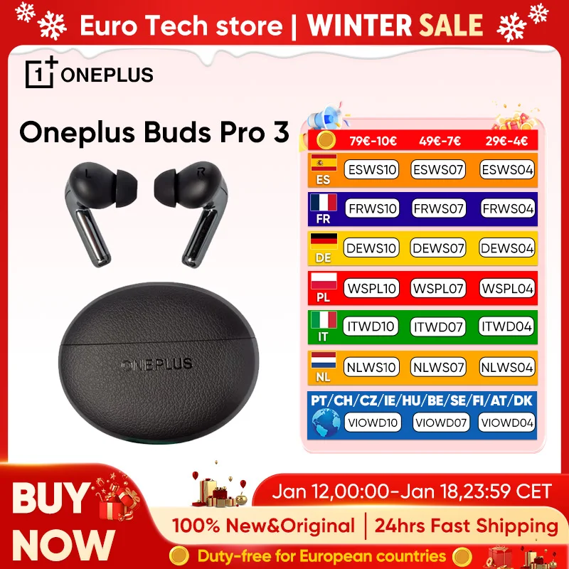 Versión Global Oneplus Buds Pro 3 TWS auricular Bluetooth 50dB cancelación activa de ruido 43h duración de la batería Bluetooth 5,4 IP55 AAC SBC