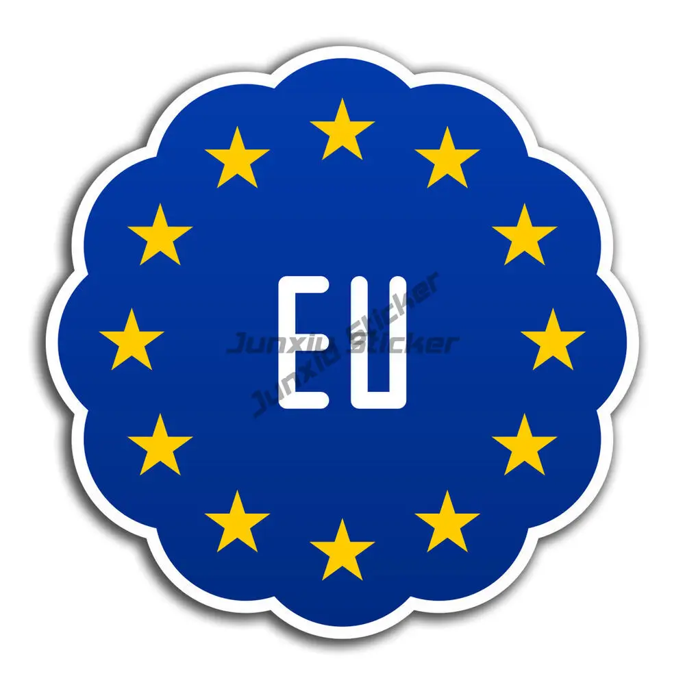 EU Europe Flag Map Vinyl Sticker Decal Car Laptop European Union Travel Sticker Laptop Luggage