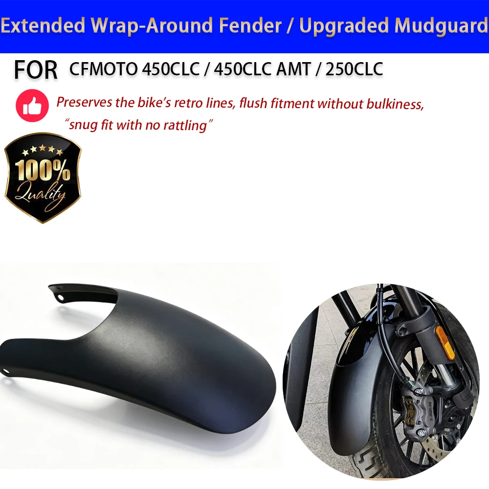 For CFMOTO 450CLC 250CLC AMT Extended Wrap Fender Mudguard No-Drill Accesorios Moto