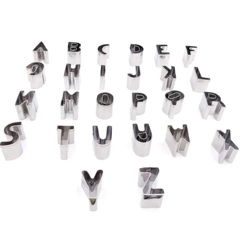 A20M Stainless Steel Alphabet Letter Cookie Cutters Mold Biscuit Number Cutter Set Cake Decorating Moulds Fondant Cutter Set