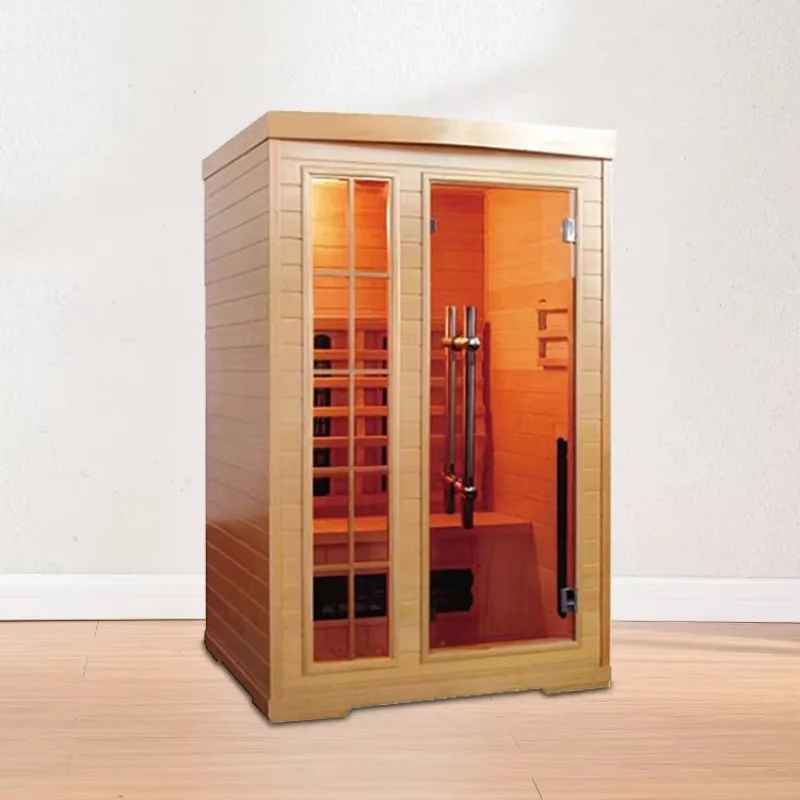 Modern Design Large Size Solid Red Cedar Wood Indoor Sauna Room High Quality 2-Person Home Spa 6kw Electric Heating