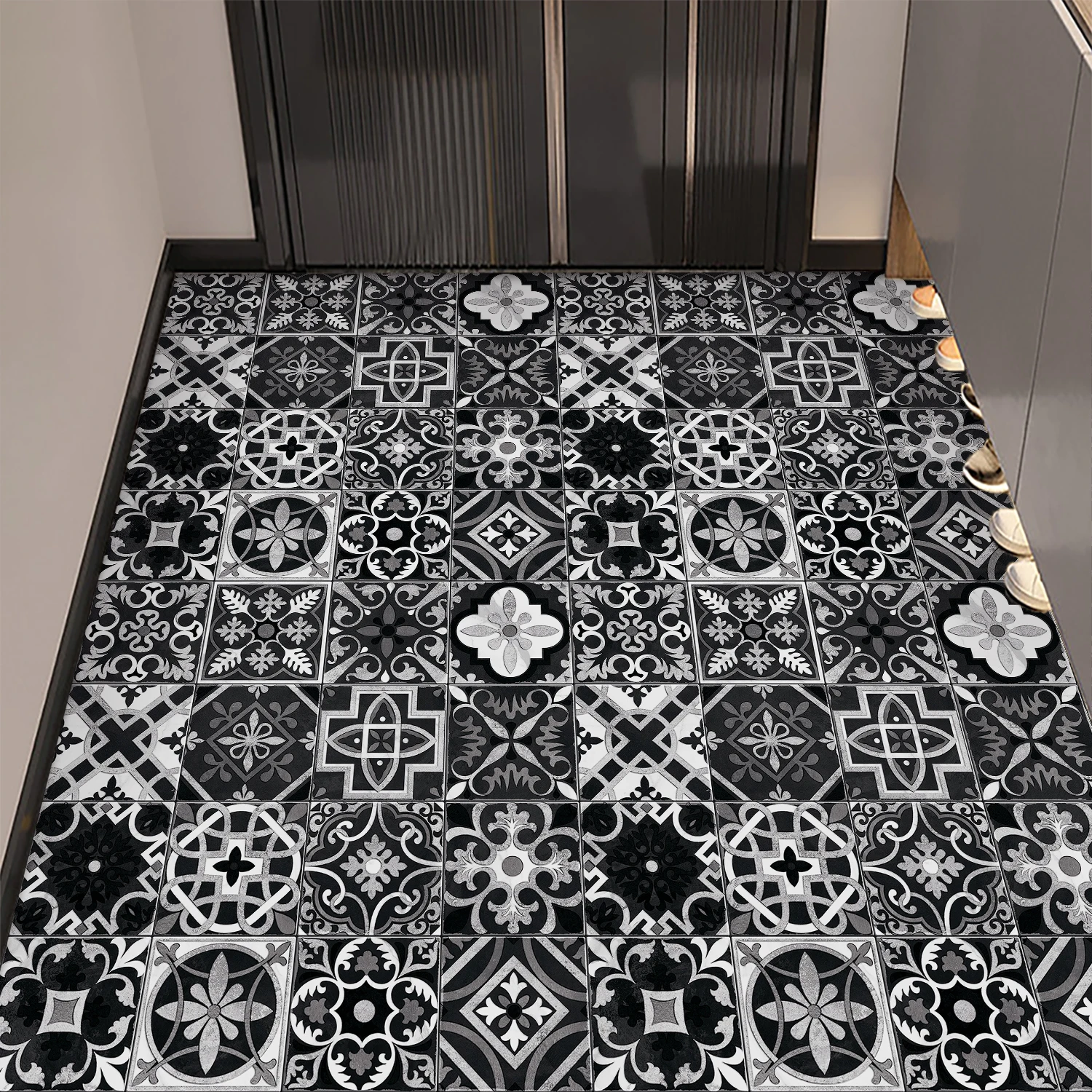 Набор из 16 черно-белых и серы – обзор и цена Home Bathroom Floor Tiles