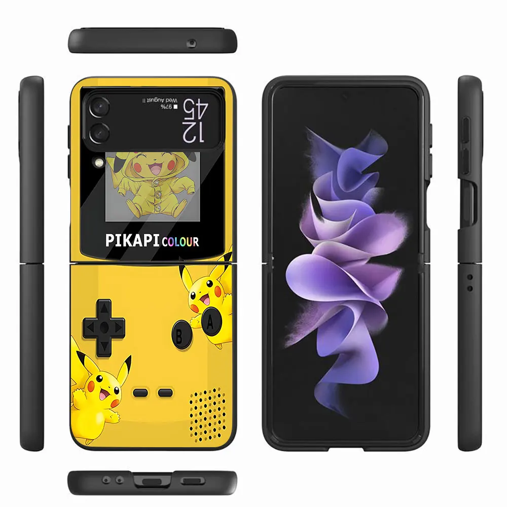 Cartoon Pokemon Retro Gaming Console Case for Samsung Galaxy Z Flip 4 3 5G Black Hard PC Phone Cover Zflip4 Zflip3 Flip4 Flip3 image 5