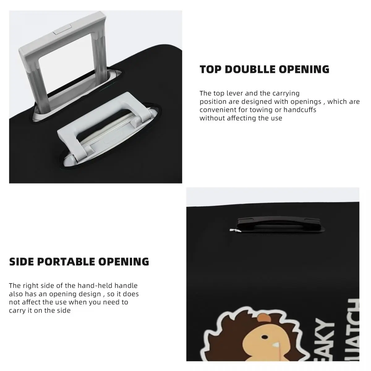 غطاء حقيبة Sneaky Sasquatch حماية مرنة لحماية أمتعة السفر مقاس 18-32 بوصة