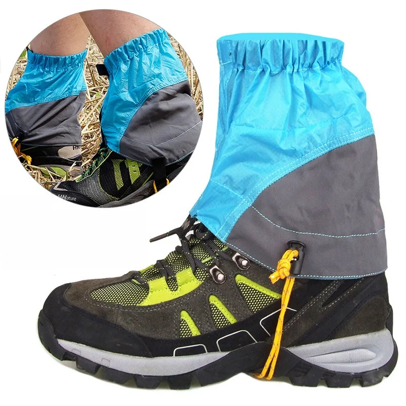 Waterproof Gaiters for All Season Outdoor Activities Including Trekking Camping and Fishing Using Silicone Coated Nylon