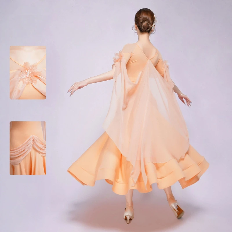 Moderne dansjurk voor dames en volwassenen, nieuwe ballroomdans, wals, ballroomdans, grote swingjurk prestatie-outfit
