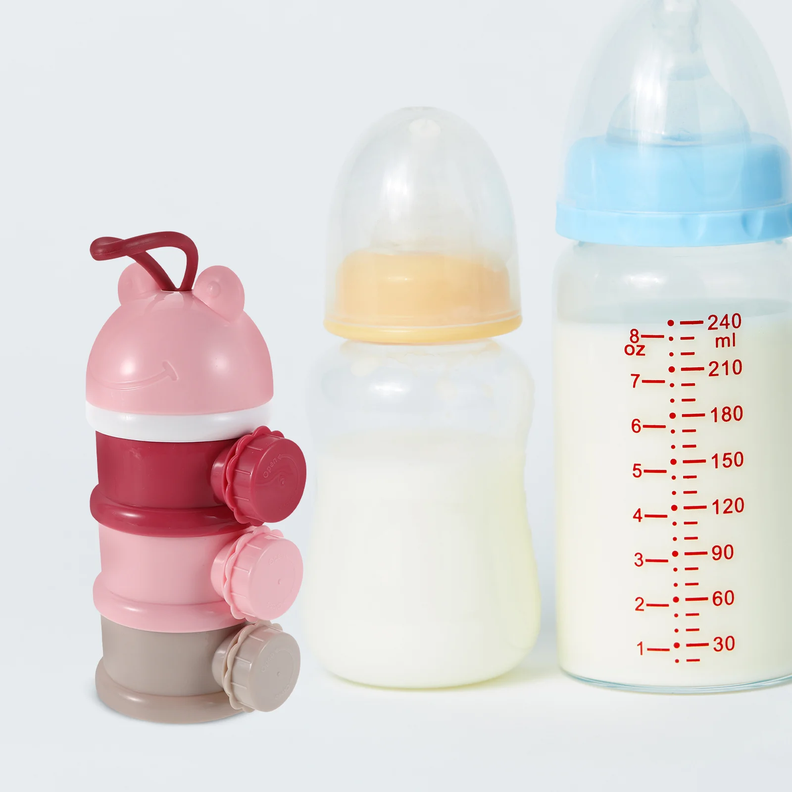 

Портативный контейнер для сухого молока, красочный 3-слойный штабелируемый дозатор молочной формулы, 3 отделения, для путешествий