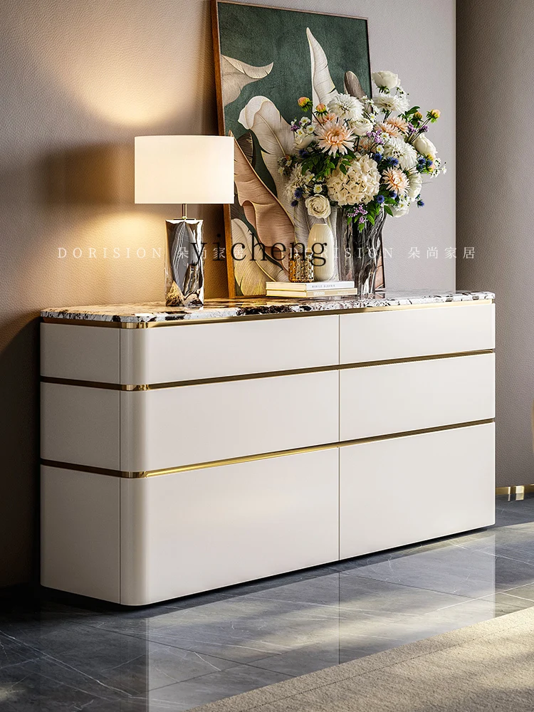 YFY  light luxury six-bucket drawer cabinet modern simple dining side bedroom French bedside locker living room porch cabinet