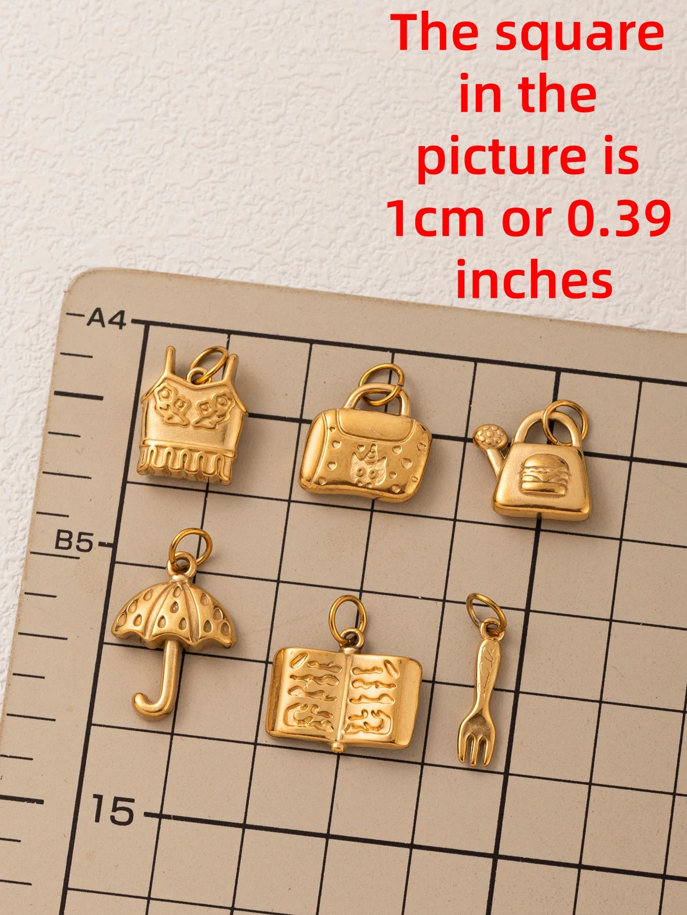Edelstahl Modischer Einfacher Und Beliebter Hamburger-Kessel Kleiner Blumenanhänger DIY-Anhänger Charms Für Schmuck – Detail 1