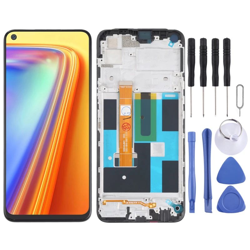 For OPPO Realme 7  LCD Tela de toque LCD e montagem completa com moldura para OPPO Realme 7(Glodal) LCD RMX2155