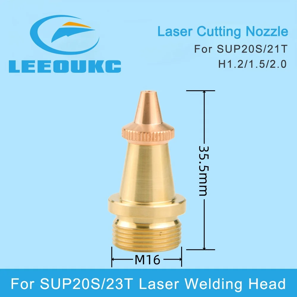 Imagem -02 - Leeoukc-bico de Soldagem a Laser Rosca de Mão M16 Bico de Corte para Sup20s Sup23t Cabeça de Laser de Fibra 1.2 mm 1.5 mm mm 10 Pcs Lot