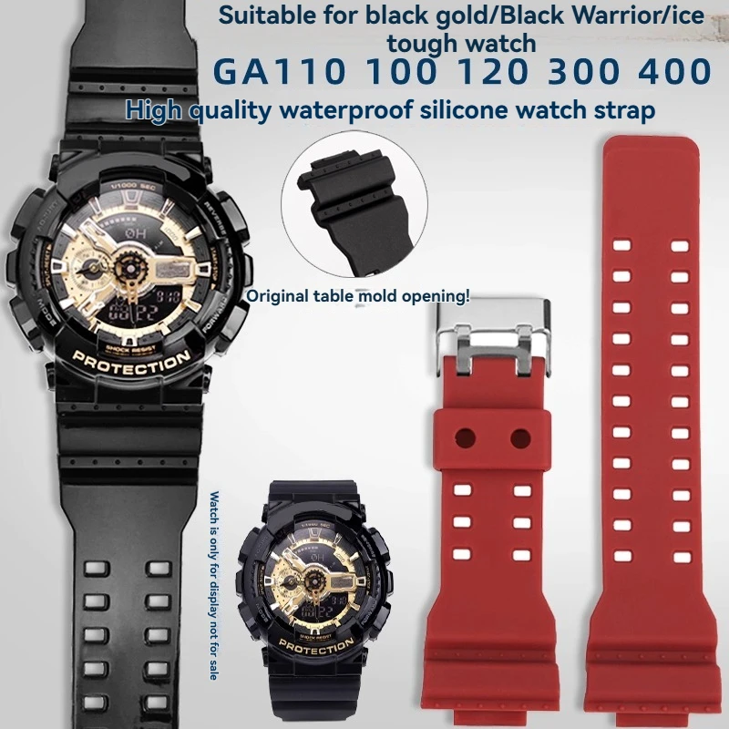 

For Casio G-shock Black Gold GA-110 GA-100 GA-120 Ga140 ga700 400 Resin Silicone Sports Watch Strap Men Rubber Watch Band 16mm