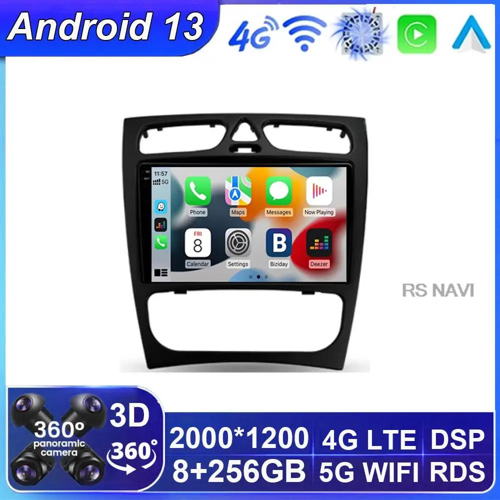 

Car Radio DSP Android 13 For Mercedes Benz C Class CLK Class S203 W203 W209 A209 2000 - 2005 Auto Multimedia GPS QLED Screen