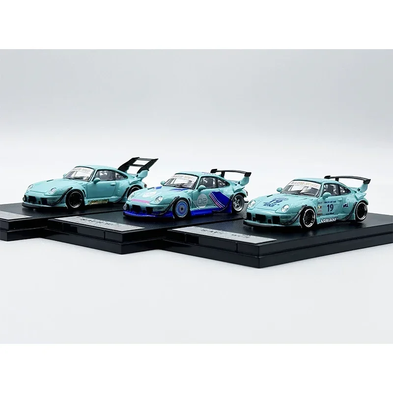 

SW In Stock 1:64 RWB 993 Noctilucent Baby Blue Diecast Diorama Car Model Collection Miniature Street Weapon Warrior