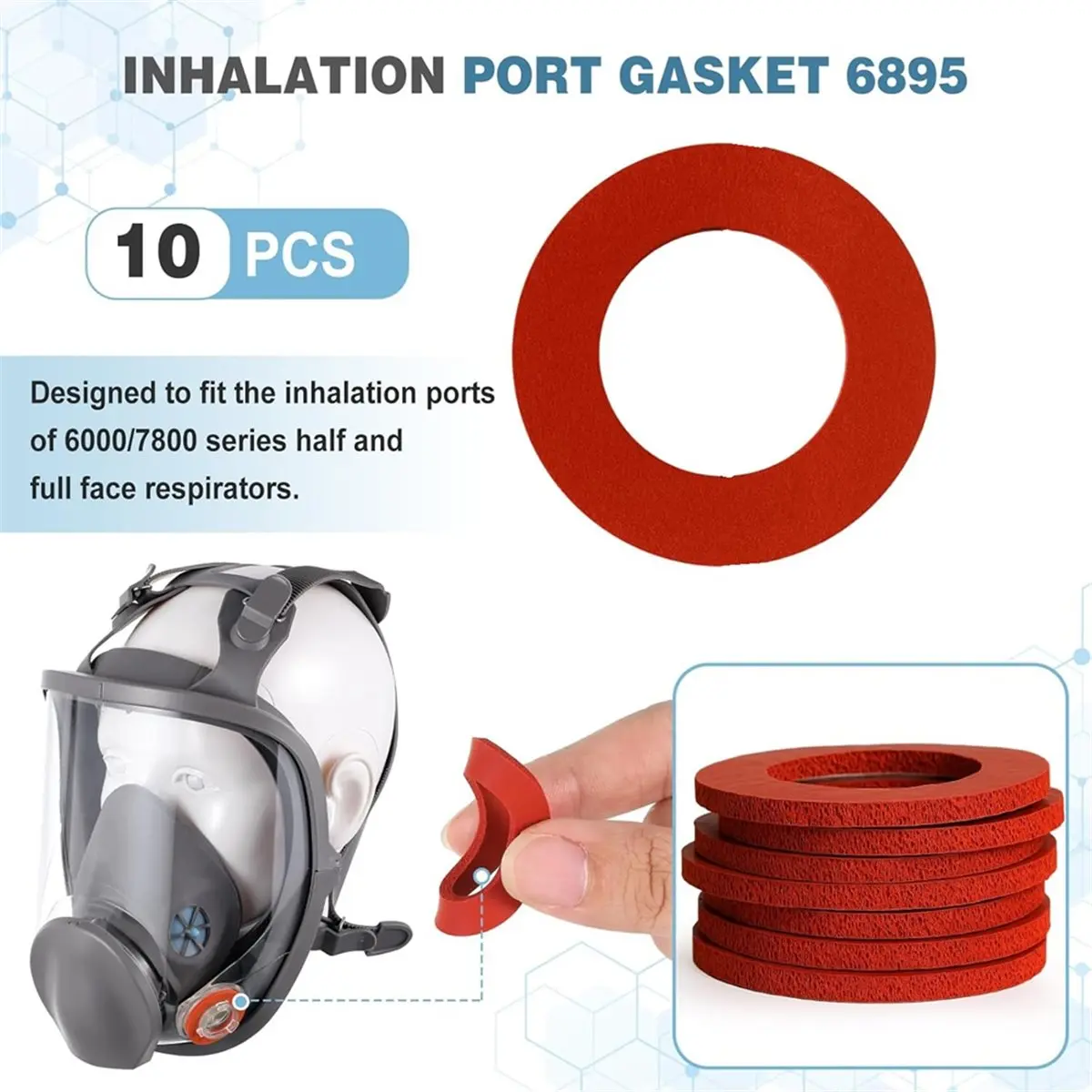 A75K 30 Pcs Respirator Mask Replacement Parts for 6000 Series, Includes Inhalation Valve 6893, Port Gasket 6895 & Valve 6889