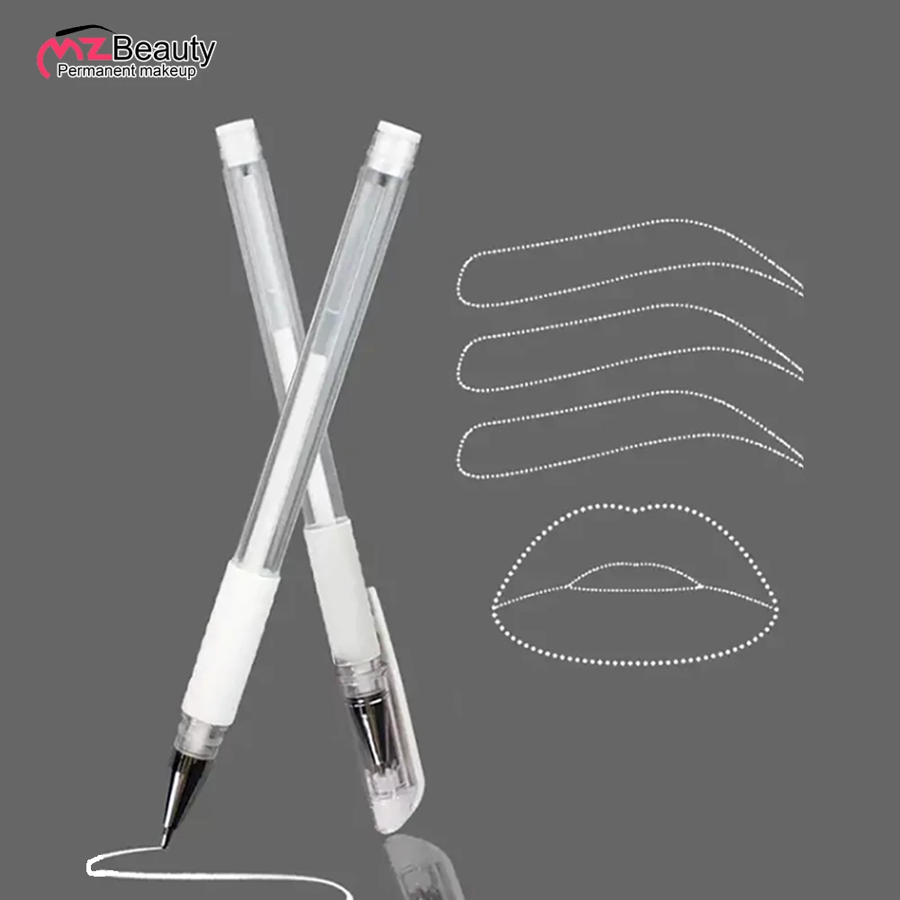 2 szt. Marker do brwi Microblading skóra chirurgiczna materiały do makijażu permanentnego biały chirurgiczny Scribe narzędzie akcesoria do tatuażu długopisy