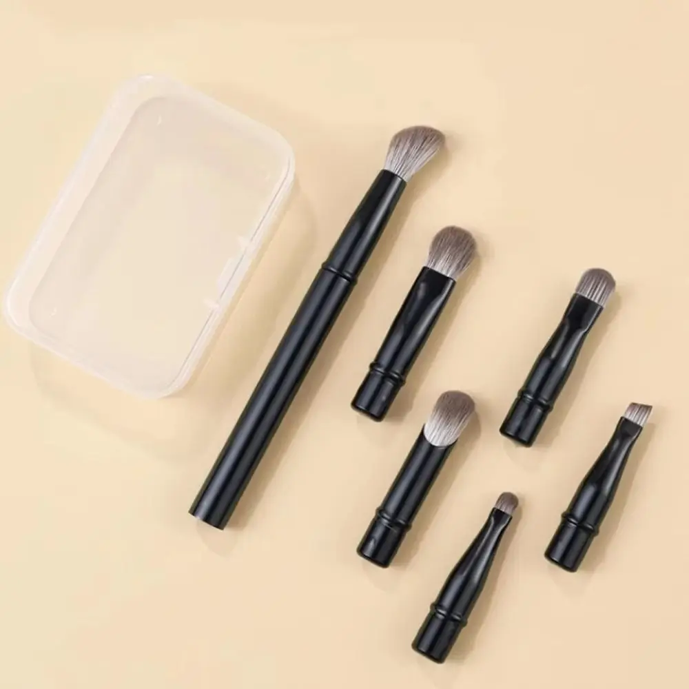 Detachable Mini Travel Makeup Brushes Set 6Pcs Brushes With Box Face Cosmetic Tools Concealer Brushes Multifunctional