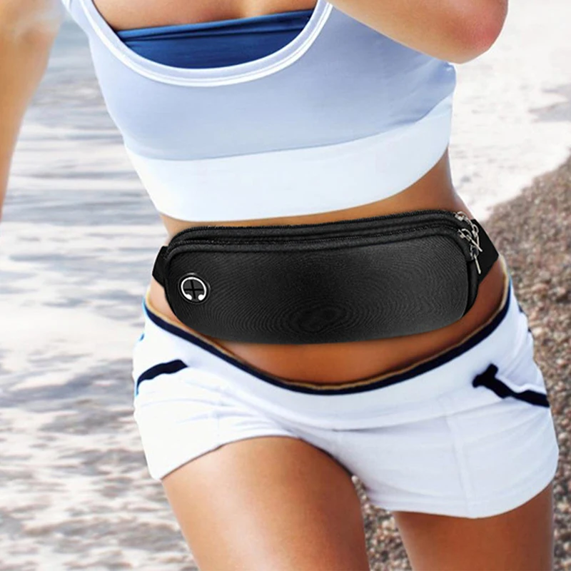 Sports Fanny Pack Women Belt Bag Men Running Waist Bag Phone Black Gym Bags Running Accessories