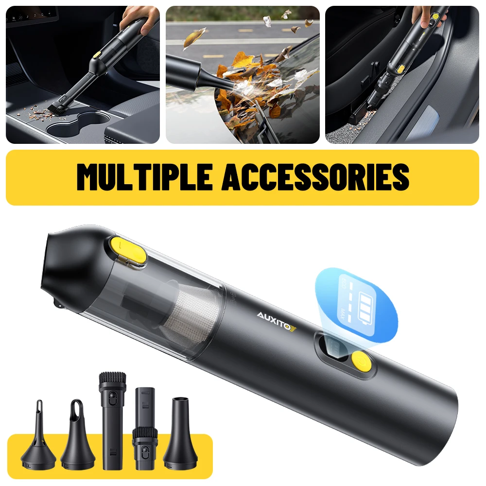 

AUXITO Wireless Automobile 4 in1 Car Vacuum Cleaner Portable Handheld Dust Collector 14000pa 6000mAH High Power Long Endurance