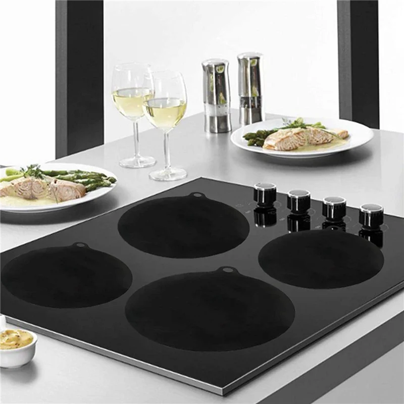 

PZHI-60 Pcs Induction Cooktop Mat Protector Nonslip Silicone Heat Insulation Pad Cook Top Cover Reusable Heat Insulated Mat