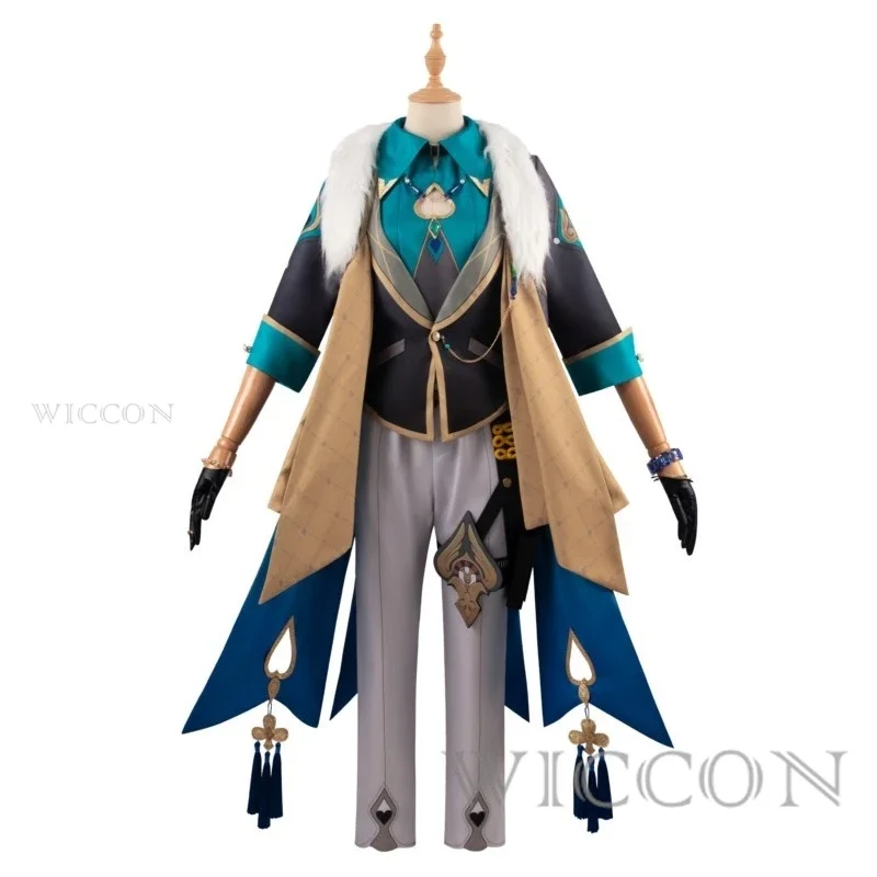 혼카이 스타 레일 어벤츄린 코스프레 코스튬 가발 게임 유니폼, 토파즈 동료, 인터아스트랄 피스 공사, 할로윈 남성 여성