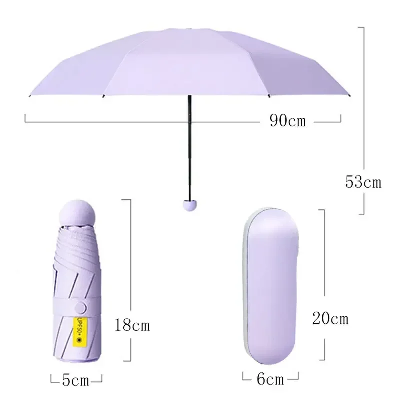 Capsule Umbrella Portable Mini Sun Umbrella Foldable Sun Rain Dual Use Umbrella Summer UV Protection Sun Shade Pocket Parasol