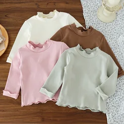 MILANCEL Girls' Base Top Spring Autumn Baby Children's Blouse Toddler Long Sleeve Bottom Shirt Warm Baby Girls' Clothing