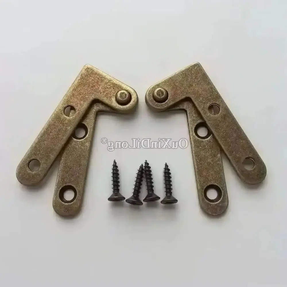 Retro 4Pairs Solid Brass Antique Door Pivot Hinges 360° Rotary Invisible Hidden Inset Cabinet Door Hinges Install Up and Down