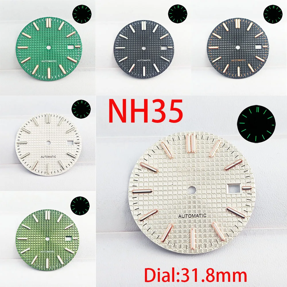 

NH35 Dial Men's watch 31.8mm green luminous dial multiple styles for you to choose for NH35 NH36 automatic movement watch access