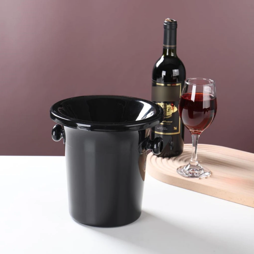 Picture 4: Black Sleek Wine Tasting Spittoon Set Elegant Wine Barrels Bucket For Parties And Cocktails