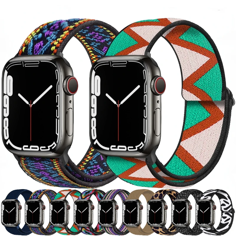 Bracelet à boucle en nylon pour Apple Watch Band, Ultra 49mm, 8, 7, 45mm, 41mm, dehors Fashion, Bracelet Belt, iWatch 6, 5, 4, SE 44mm, 42mm, 40mm