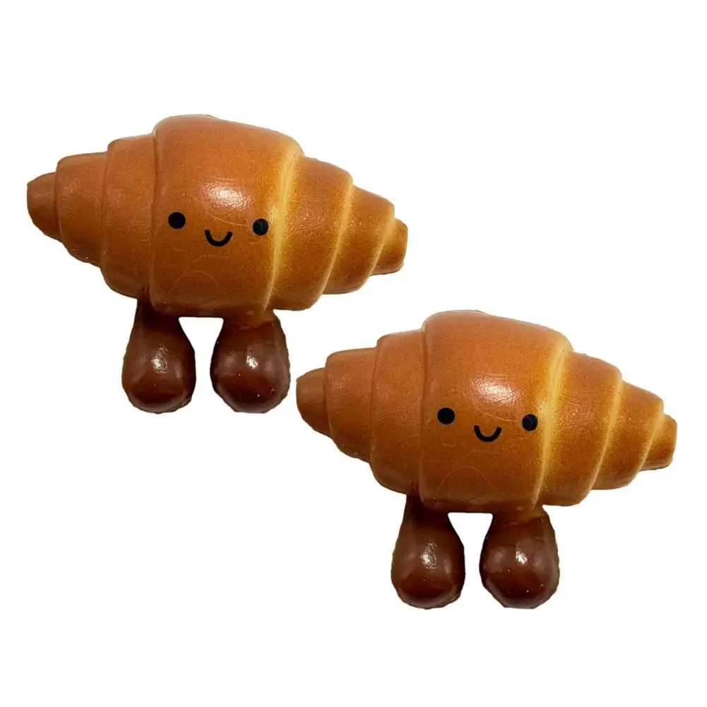 Cute Simulation Bread Keychain 2Pcs Set Solid Texture Bag Phone Pendant Healing Decor for Friend Birthday Small Gift