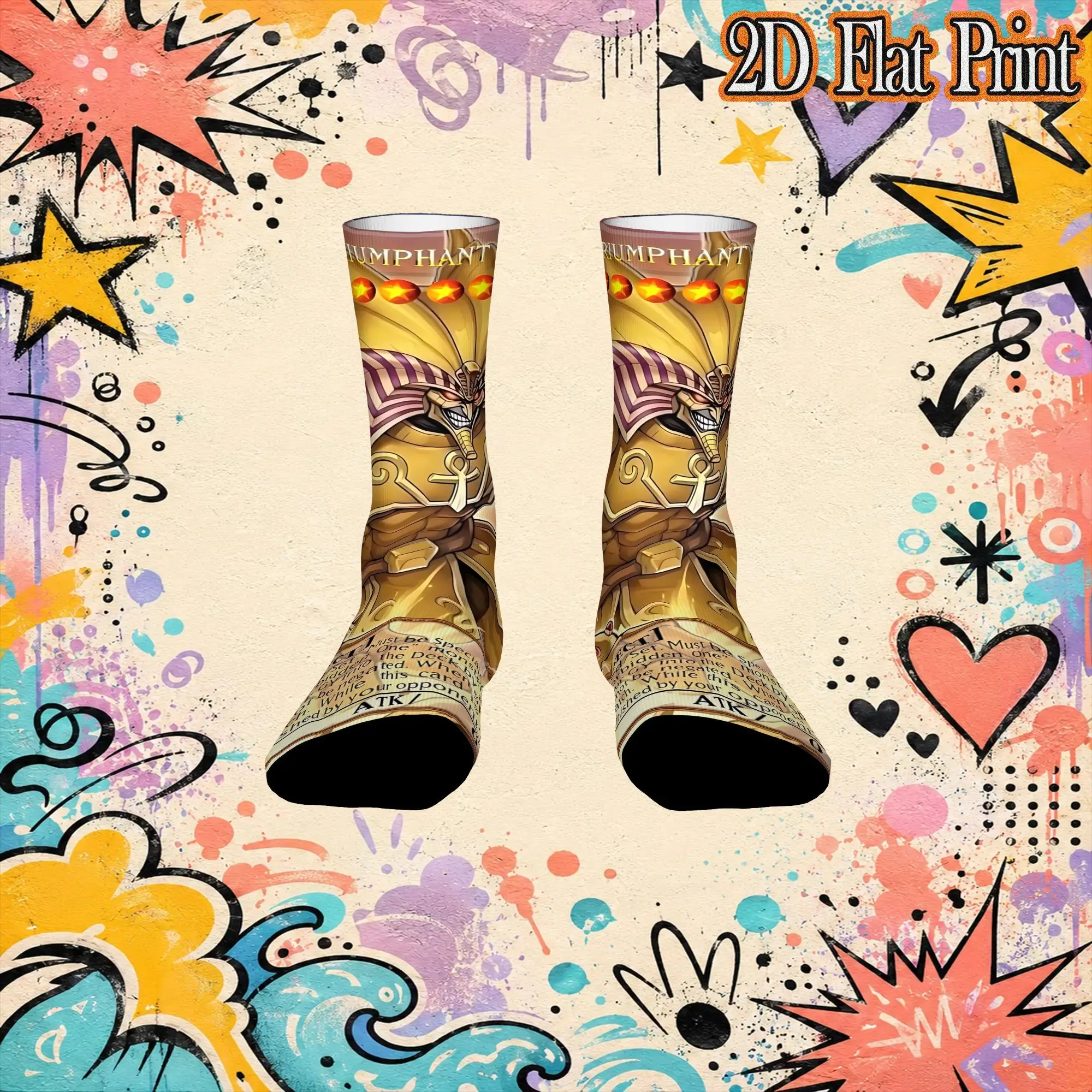 Autumn Winter Vintage YU GI OH Card Meme Crazy Men's compression Socks Unisex  Funny Crew Sock