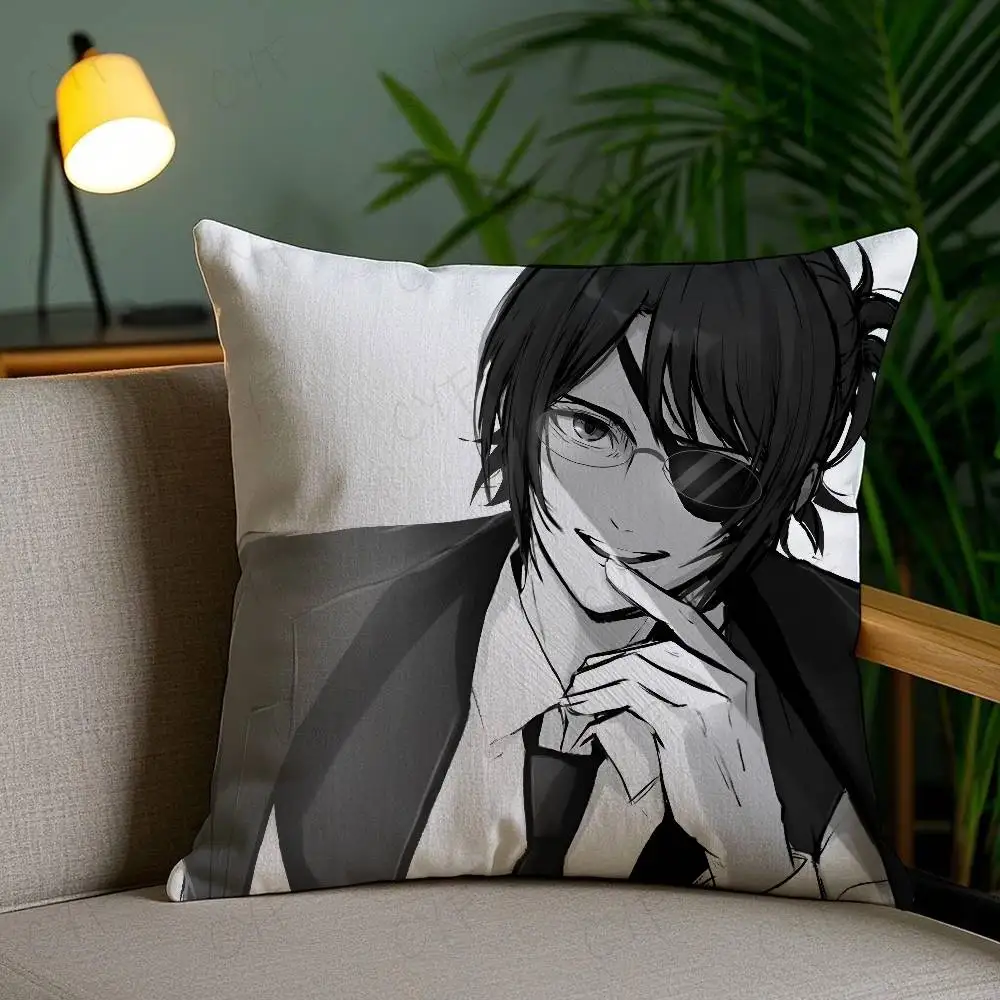 A-Attack on Titan H-Hange Zoe Anime Gir Pillow Case Anti-dustmite Pillowcase Invisible zipper silky short plush Sofa cushion cov