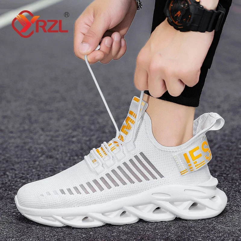 YRZL Mens Shoes Comfortable Sneakers Women Breathable Couple Running Shoes Mesh Sport Shoes Size 36-46 Walking Sneakers Man