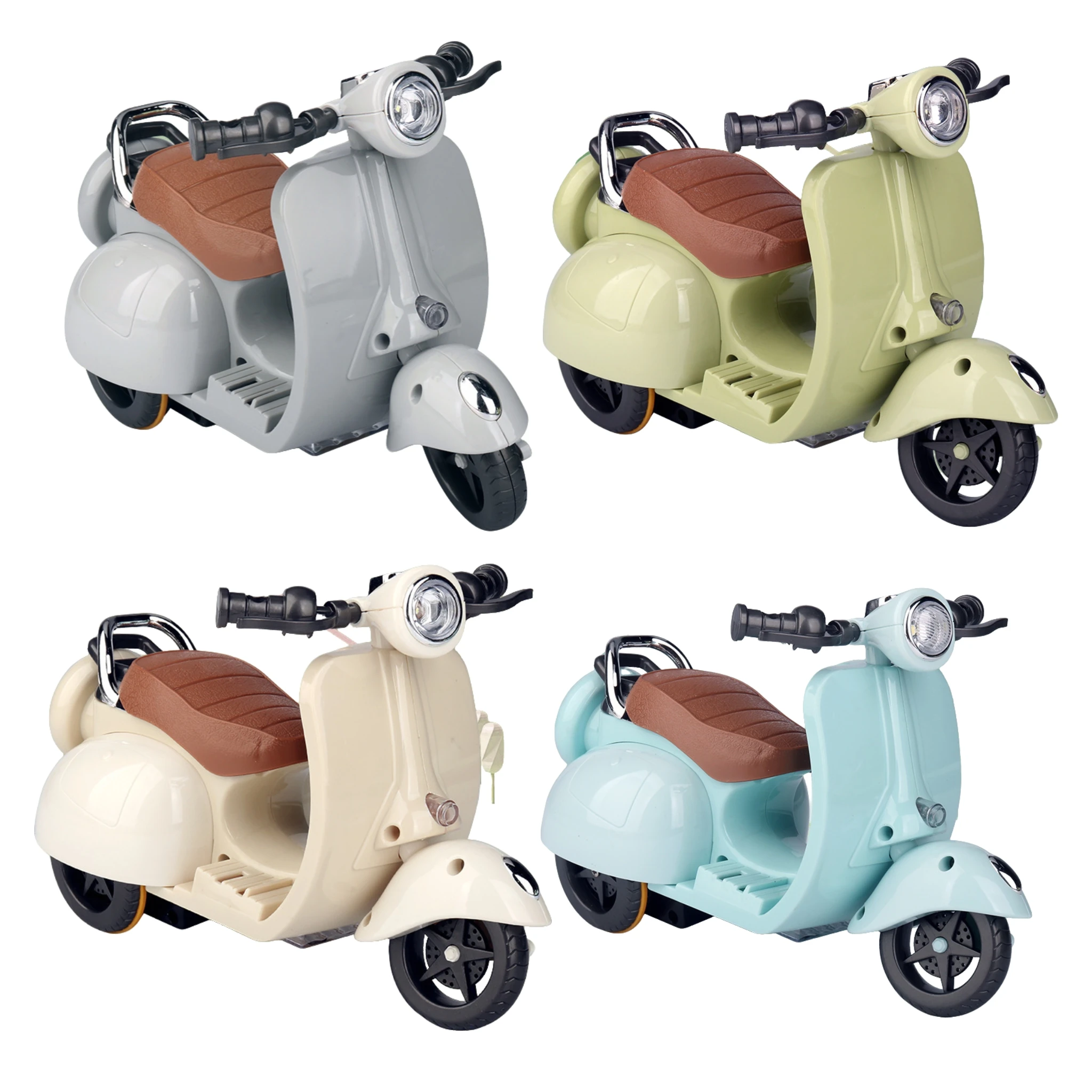 Mini motocicleta eléctrica de juguete para niños, Labubu, Retro, deslumbrante, Motor de juguete giratorio para muñeca, muñeca de algodón, juguetes para mascotas, regalo de cumpleaños