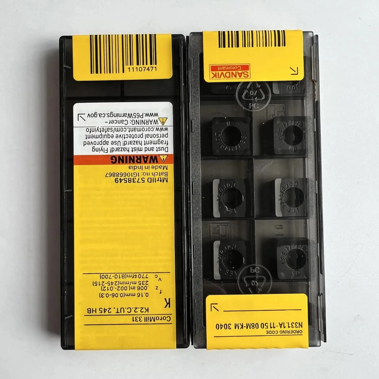 

Original SANDVIK / N331,1A-115008M-KM 3040 / Hard alloy CNC Blade 10 Pcs