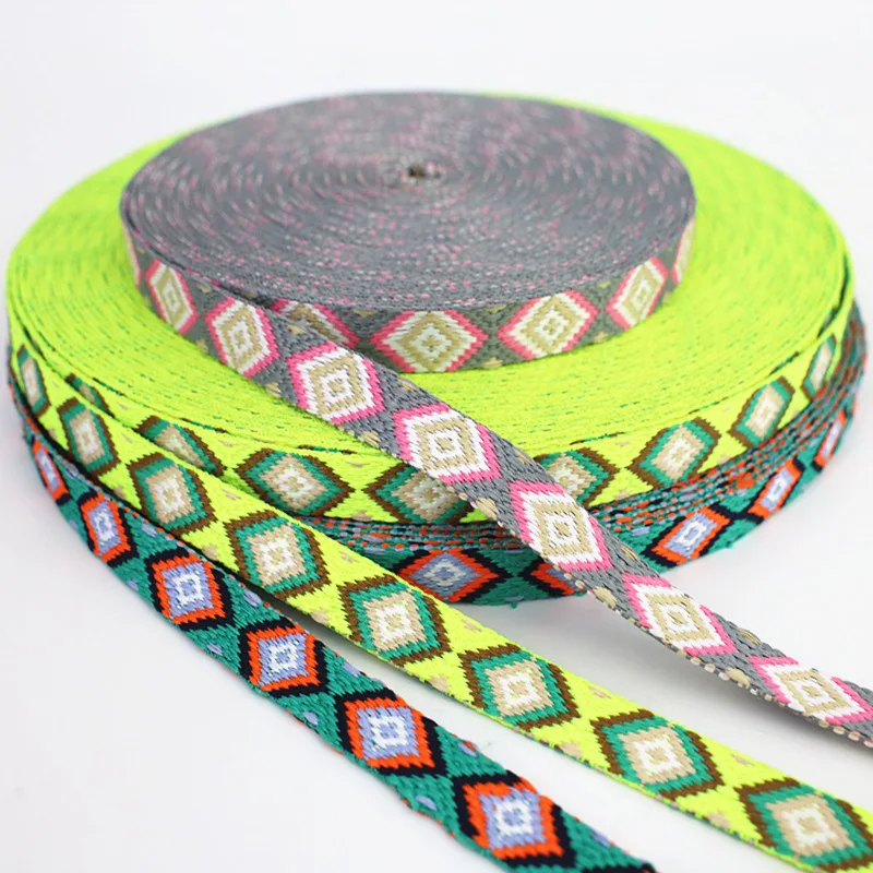 3yards 10-20MM retro žakárové podstatný hustý webbing brašna pás popruhy stuha pro DIY kůň anebo velký zvířátko límec oblečení šicí