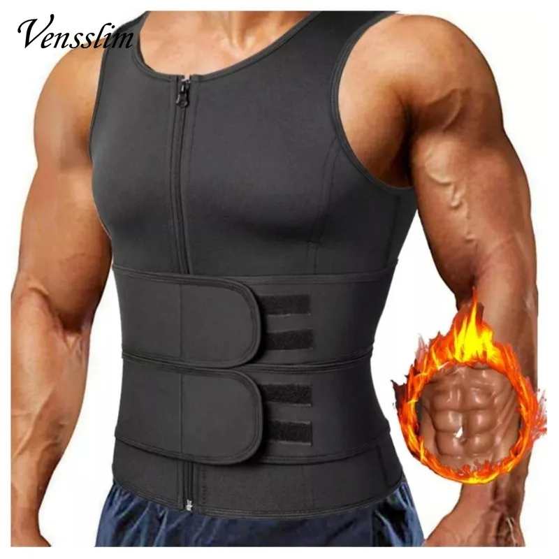 Vensslim Men Waist Trainer Sauna Vest Fitness Corset Abdomen Slimming Body Shaper Belly Reducing Shapewear Burn Fat Trimmer Belt