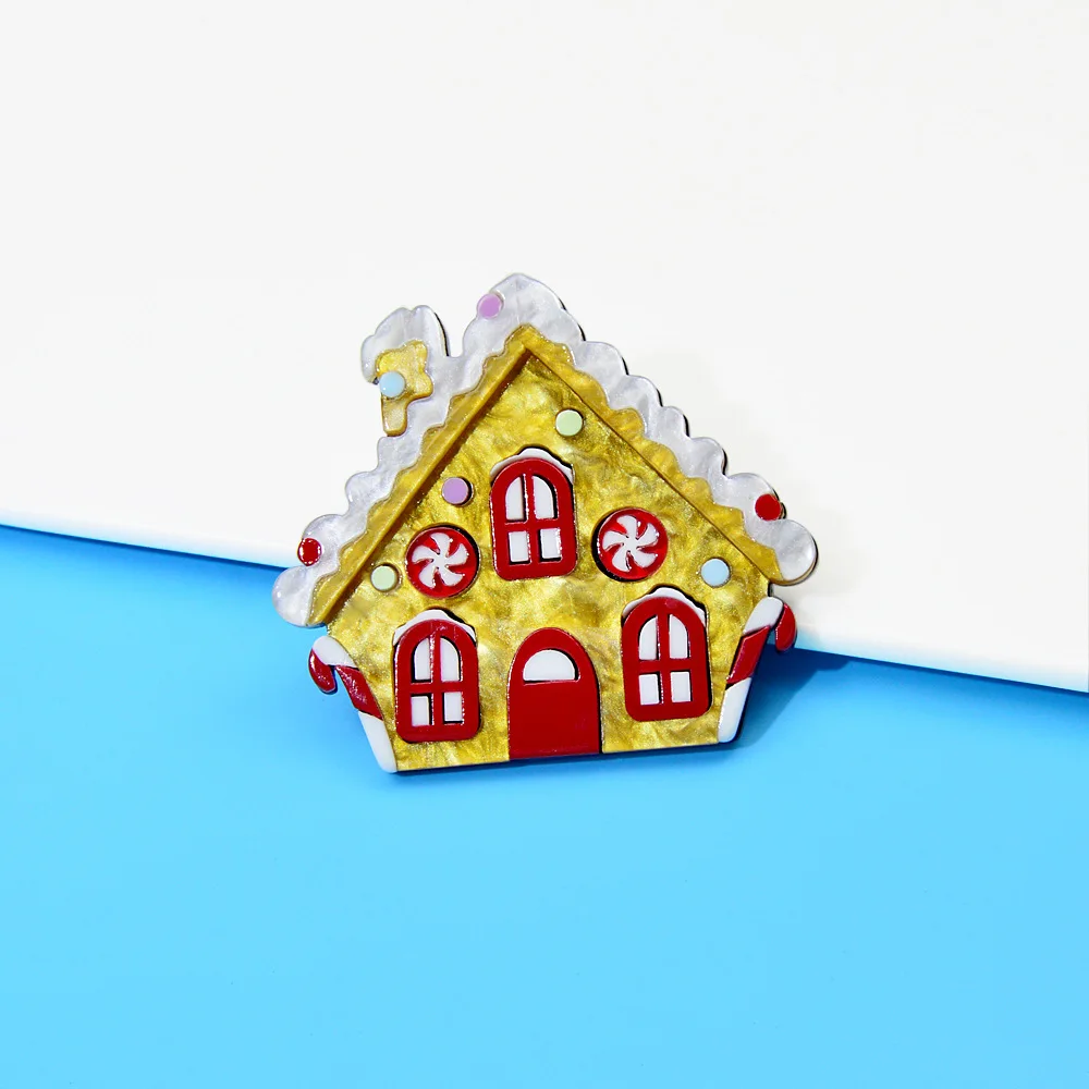 acrylic candy house brooch handmade fashion pins badge jewelry
