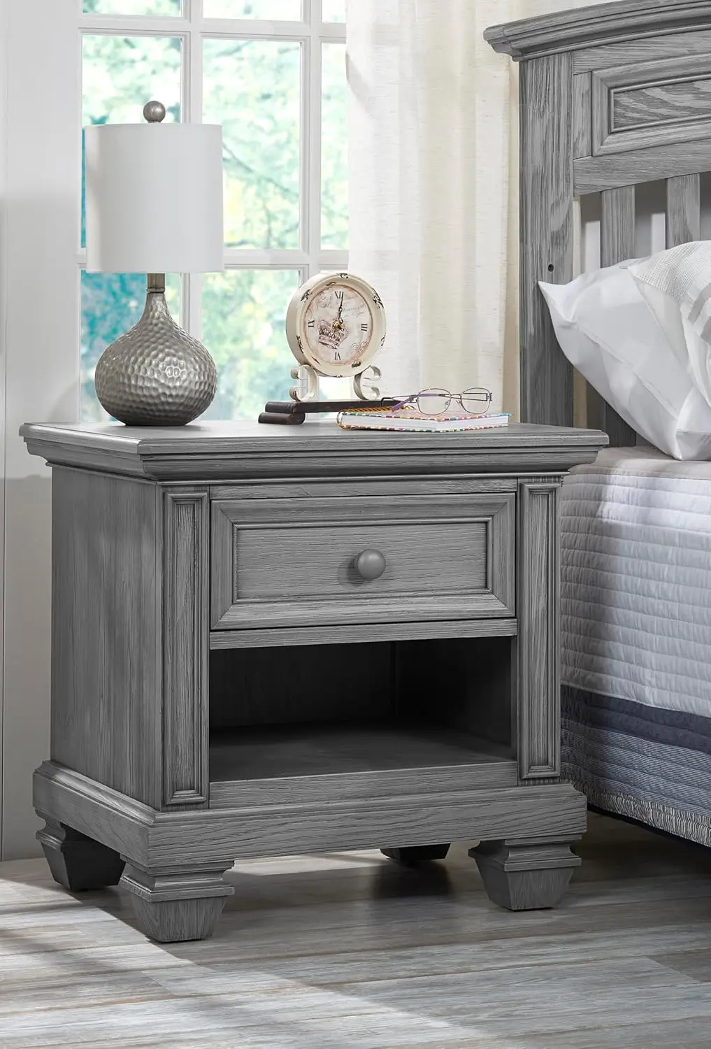 Mesita de noche Richmond, gris cepillado